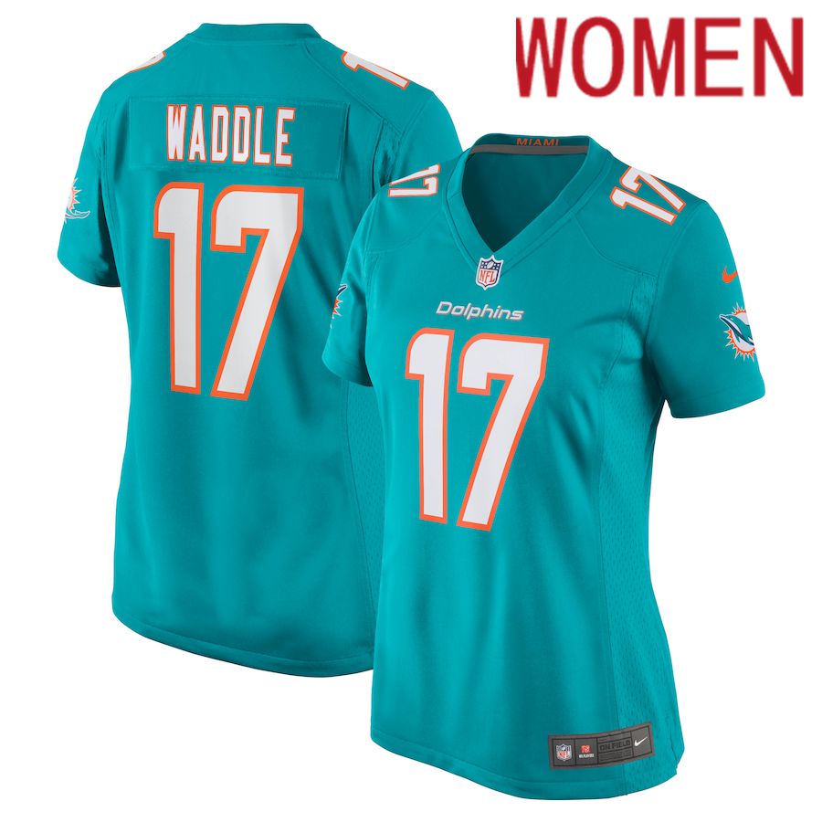 Women Miami Dolphins #17 Jaylen Waddle Nike Green Game Player NFL Jersey->women nfl jersey->Women Jersey
